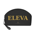 Makeup Bag — Black & Gold 'ELEVA' Cosmetic Pouch, Elegant Travel Toiletry Case - Raquel Teixeira